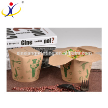 Customized Logo Biodegradable Pasta Noodle Box,Round Paper Box For Food Packing